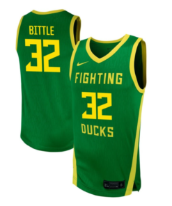 Nate Bittle Jersey #32 Oregon Ducks NIL Basketball Green
