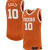 Nicolas Codie Jersey #10 Texas Longhorns NIL Basketball Texas Orange