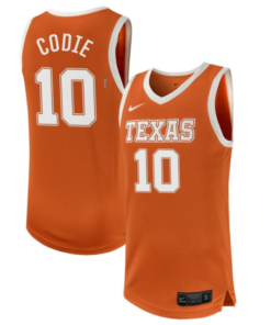 Nicolas Codie Jersey #10 Texas Longhorns NIL Basketball Texas Orange