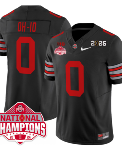 Alternative view of OHIO Jersey #0 Ohio State 2025 CFP Patch National Champions Football All Stitched