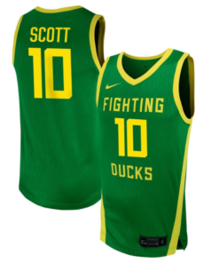 Peyton Scott Jersey #10 Oregon Ducks NIL Basketball Green