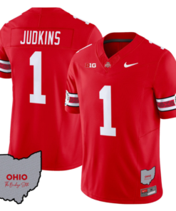 Alternative view of Quinshon Judkins Jersey #1 Ohio State Rose Bowl Patch Football All Stitched