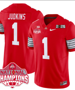 Quinshon Judkins Jersey #1 Ohio State 2025 CFP Patch National Champions Football All Stitched