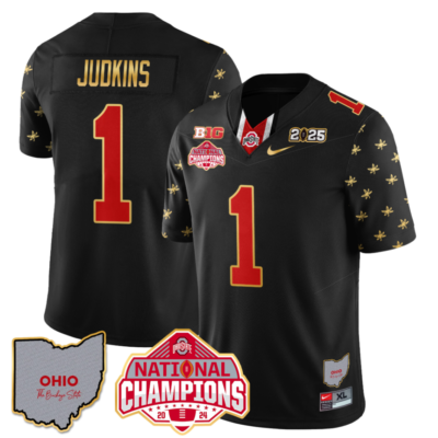 Quinshon Judkins Jersey #1 Ohio State National Champions 2025 Patch Football All Stitched
