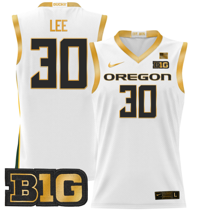 Ron Lee Jersey #30 Oregon Ducks 2024 Lightweight Basketball White Gold 1 Ron Lee Jersey #30 Oregon Ducks 2024 Lightweight Basketball White Gold