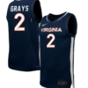RyLee Grays Jersey #2 Virginia Cavaliers NIL Basketball Navy 5 RyLee Grays Jersey #2 Virginia Cavaliers NIL Basketball Navy