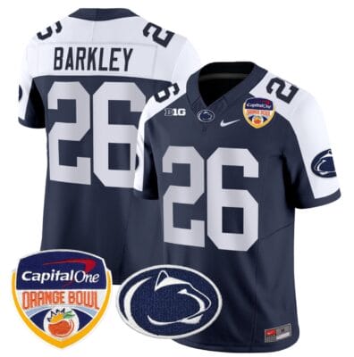 Saquon Barkley Jersey #26 Penn State Orange Bowl Patch Football All Stitched 14 Saquon Barkley Jersey #26 Penn State Orange Bowl Patch Football All Stitched