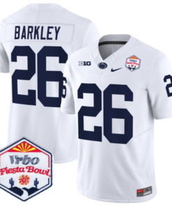 Saquon Barkley Jersey #26 Penn State 2024 Fiesta Bowl Patch Football All Stitched