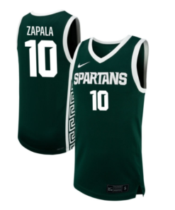 Szymon Zapala Jersey #10 Michigan State Spartans NIL Basketball Green
