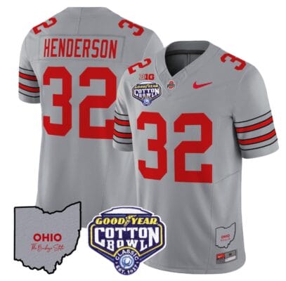 Treveyon Henderson Jersey #32 Ohio State Buckeyes Cotton Bowl Patch Football All Stitched