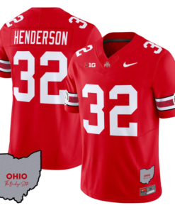 Alternative view of Treveyon Henderson Jersey #32 Ohio State Rose Bowl Football V3 All Stitched