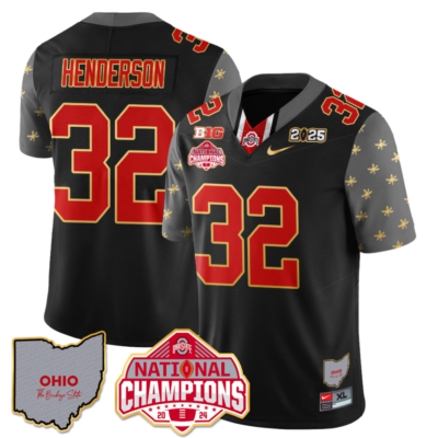 Treveyon Henderson Jersey #32 Ohio State National Champions 2025 Patch Football All Stitched