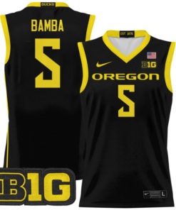 TJ Bamba Jersey #5 Oregon Ducks 2024 Lightweight Basketball Black