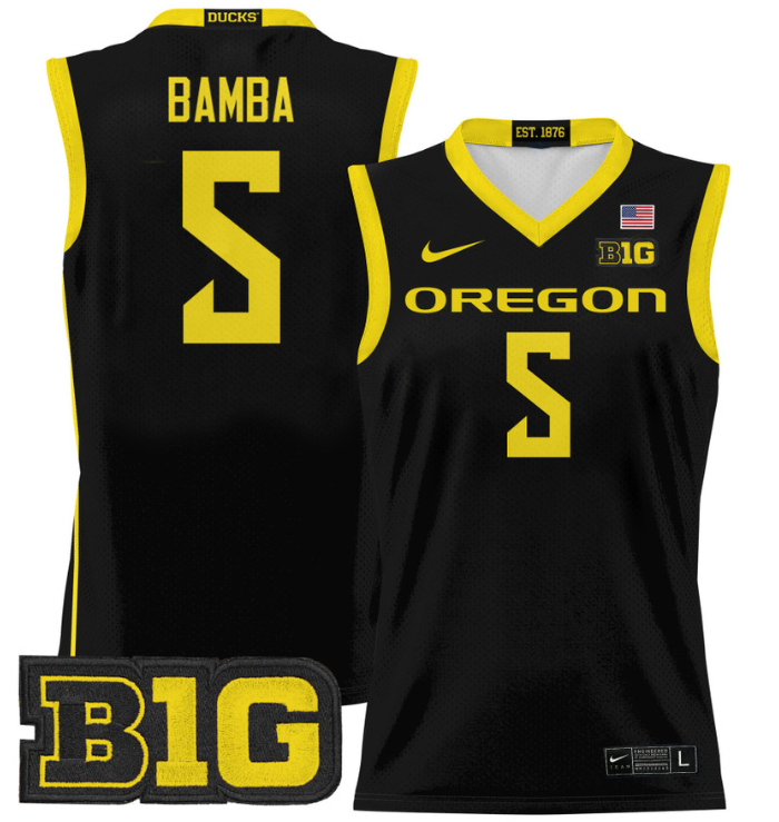TJ Bamba Jersey #5 Oregon Ducks 2024 Lightweight Basketball Black 1 TJ Bamba Jersey #5 Oregon Ducks 2024 Lightweight Basketball Black