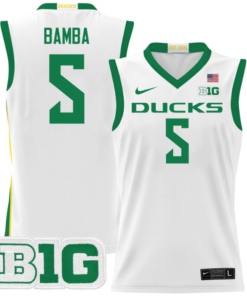 TJ Bamba Jersey #5 Oregon Ducks 2024 Lightweight Basketball White