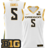TJ Bamba Jersey #5 Oregon Ducks 2024 Lightweight Basketball White Gold
