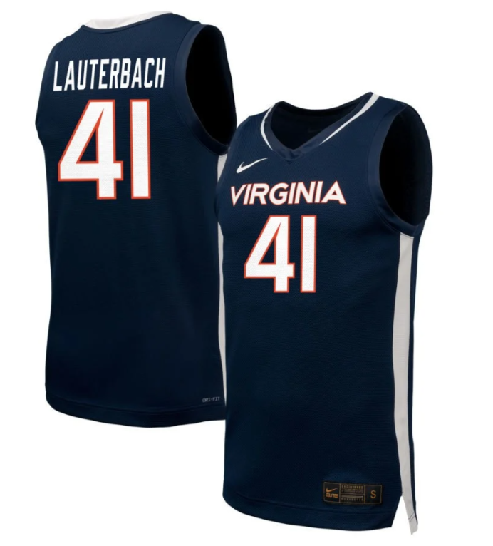 Taylor Lauterbach Jersey #41 Virginia Cavaliers NIL Basketball Navy 1 Taylor Lauterbach Jersey #41 Virginia Cavaliers NIL Basketball Navy