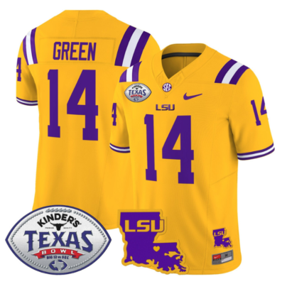 Trey'Dez Green Jersey #14 LSU Tigers 2024 Texas Bowl Football All Stitched