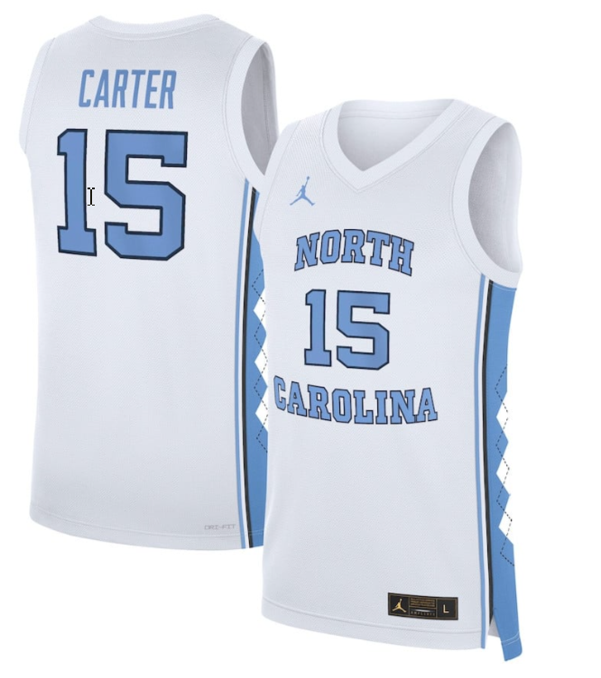 Vince Carter Jersey #15 North Carolina Tar Heels Basketball White 1 Vince Carter Jersey #15 North Carolina Tar Heels Basketball White