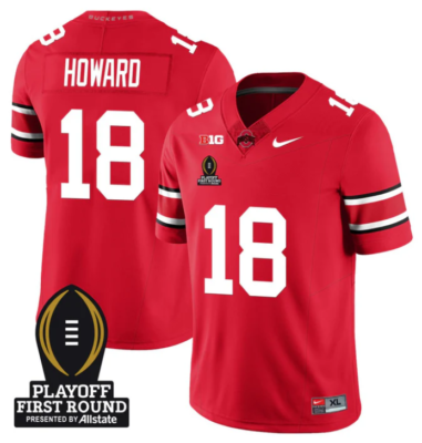 Will Howard Jersey #18 Ohio State Buckeyes Playoff First Round Patch Football All Stitched