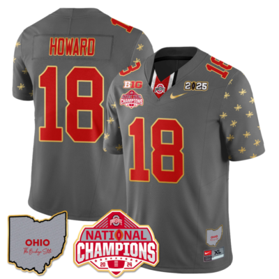 Will Howard Jersey #18 Ohio State National Champions 2025 Patch Football All Stitched