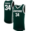 Xavier Booker Jersey #34 Michigan State Spartans NIL Basketball Green 4 Xavier Booker Jersey #34 Michigan State Spartans NIL Basketball Green