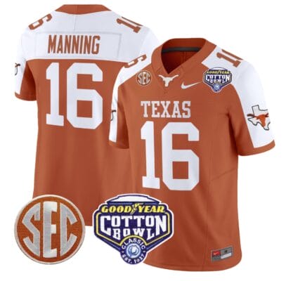 Arch Manning Jersey #16 Texas Longhorns Cotton Bowl Patch Football All Stitched 16 Arch Manning Jersey #16 Texas Longhorns Cotton Bowl Patch Football All Stitched