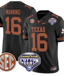 Arch Manning Jersey #16 Texas Longhorns Cotton Bowl Patch Football All Stitched