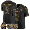 Braxton Woodson Jersey #5 Navy Midshipmen Commander-in-chief's Trophy Football All Stitched