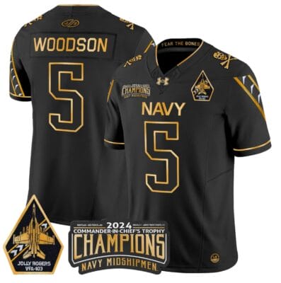 Braxton Woodson Jersey #5 Navy Midshipmen Commander-in-chief's Trophy Football All Stitched 22 Braxton Woodson Jersey #5 Navy Midshipmen Commander-in-chief's Trophy Football All Stitched