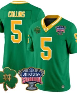 Beaux Collins Jersey 5 Notre Dame 2024 Sugar Bowl Patch V2 Throwback