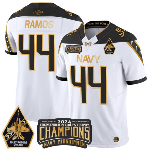 Colin Ramos Jersey #44 Navy Midshipmen Commander-in-chief's Trophy Football All Stitched - Image 7