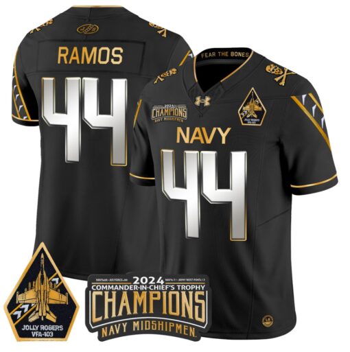 Colin Ramos Jersey #44 Navy Midshipmen Commander-in-chief's Trophy Football All Stitched - Image 2