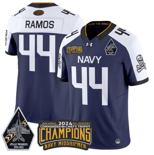 Colin Ramos Jersey #44 Navy Midshipmen Commander-in-chief's Trophy Football All Stitched - Image 5