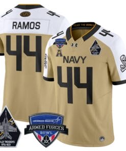 Colin Ramos Jersey #44 Navy Midshipmen 2025 Armed Forces Bowl Patch Football All Stitched