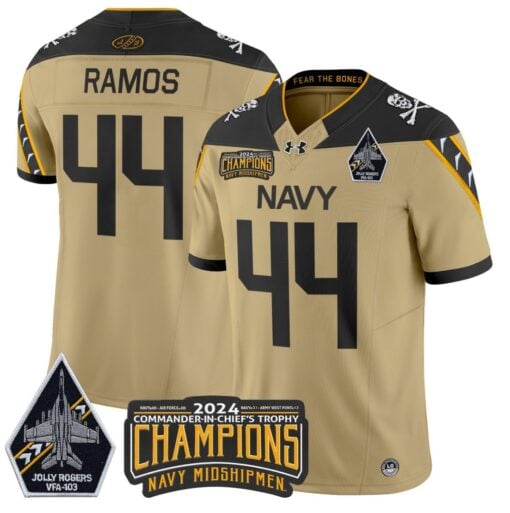 Colin Ramos Jersey #44 Navy Midshipmen Commander-in-chief's Trophy Football All Stitched - Image 4