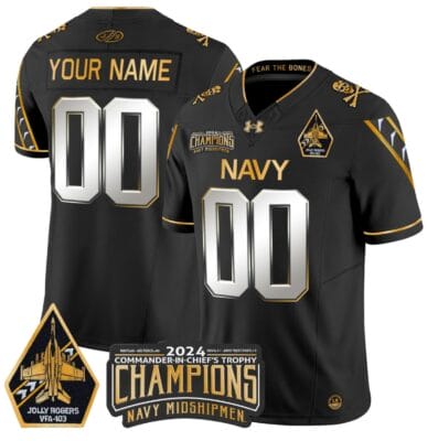 Custom Navy Midshipmen Jersey Commander-in-chief's Trophy Champions Alternate