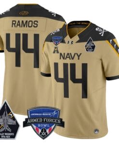 Alternative view of Colin Ramos Jersey #44 Navy Midshipmen 2025 Armed Forces Bowl Patch Football All Stitched