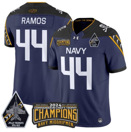 Colin Ramos Jersey #44 Navy Midshipmen Commander-in-chief's Trophy Football All Stitched - Image 6