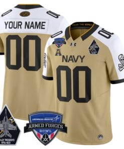 Alternative view of Custom Navy Midshipmen Jersey 2025 Armed Forces Bowl Patch Football All Stitched