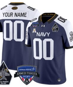 Custom Navy Midshipmen Jersey 2025 Armed Forces Bowl Patch Football All Stitched