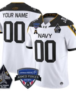 Custom Navy Midshipmen Jersey 2025 Armed Forces Bowl Patch Football All Stitched