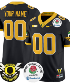 Custom Oregon Ducks Jersey 2025 Rose Bowl Vapor Football Stitched Black