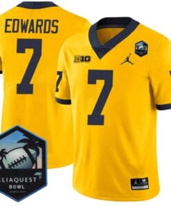 Donovan Edwards Jersey #7 Michigan Wolverines ReliaQuest Bowl Patch Vapor Football All Stitched