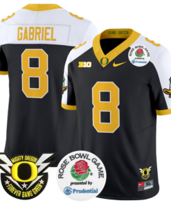 Dillon Gabriel Jersey 8 Oregon Ducks Football 2024 Rose Bowl Black Alternate 1