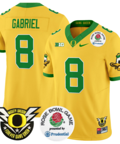 Dillon Gabriel Jersey 8 Oregon Ducks Football 2024 Rose Bowl Gold