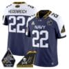 Eli Heidenreich Jersey #22 Navy Midshipmen 2024 Jolly Rogers Patch Football All Stitched