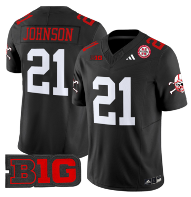 Emmett Johnson Jersey #21 Nebraska Cornhuskers 2024 Vapor V2 Football All Stitched