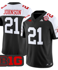 Emmett Johnson Jersey #21 Nebraska Cornhuskers 2024 Vapor V2 Football All Stitched