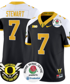 Evan Stewart Jersey #7 Oregon Ducks Football 2024 Rose Bowl Black Alternate